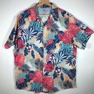 IZOD Saltwater Relaxed Classic Men's XL Button Up Hawaiian Aloha Shirt